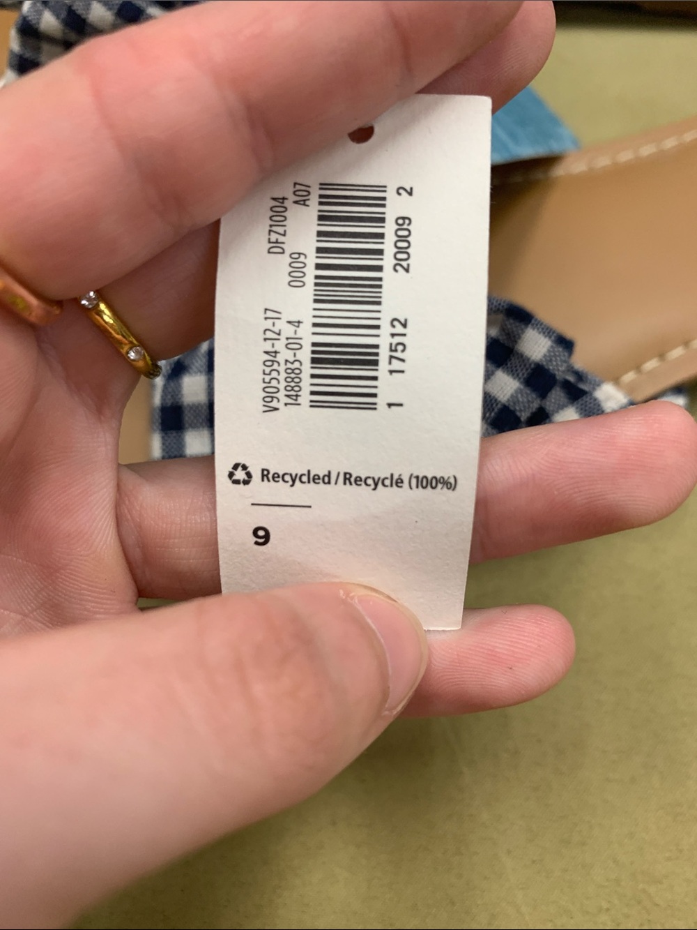 Old Navy NWT Navy & White Gingham Bow Slide Sandals S9 - Picture 2 of 2